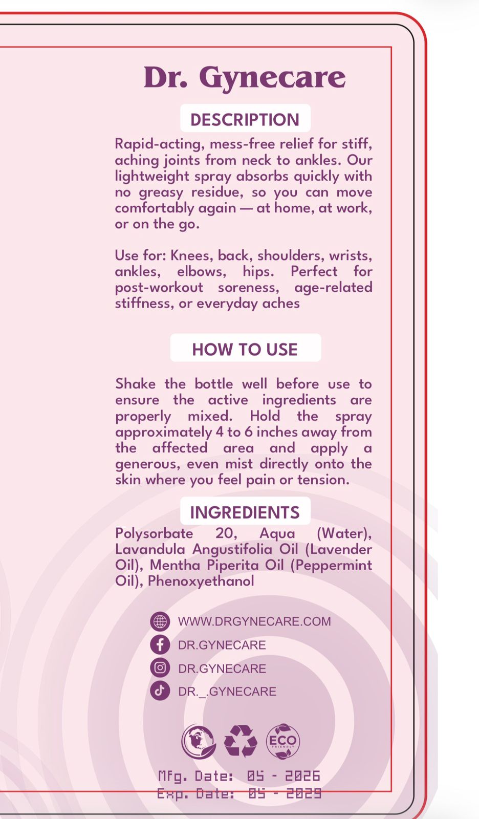 Pain Relief Spray